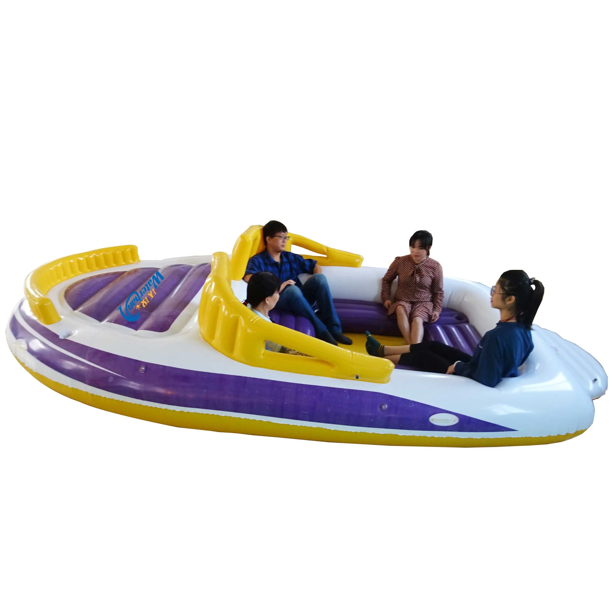 Popular parte de agua jugar 6 persona inflable enorme barco isla 6 personas nadar jugar gran r barco inflable piscina flotador