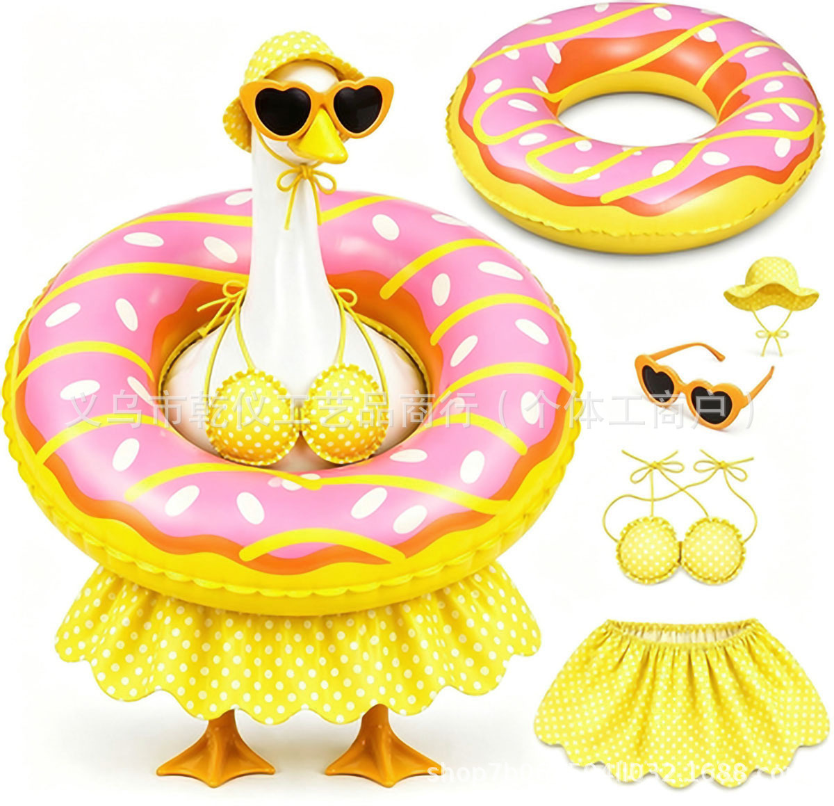 new arrival pink donut bikini 5-piece set