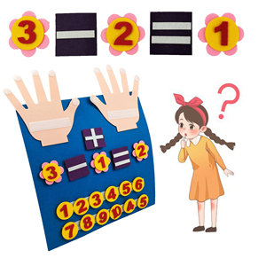热卖亚马逊儿童教育数字数学玩具毛毡手指计数数板，用于亲子互动 - Product Image 3