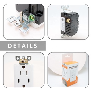 เต้าเสียบ2ช่อง15A USB 125V เต้ารับ2ช่องเต้าเสียบปลั๊กไฟ AC มีพอร์ต2ประเภท C 4.8A เต้ารับติดผนัง - Product Image 6