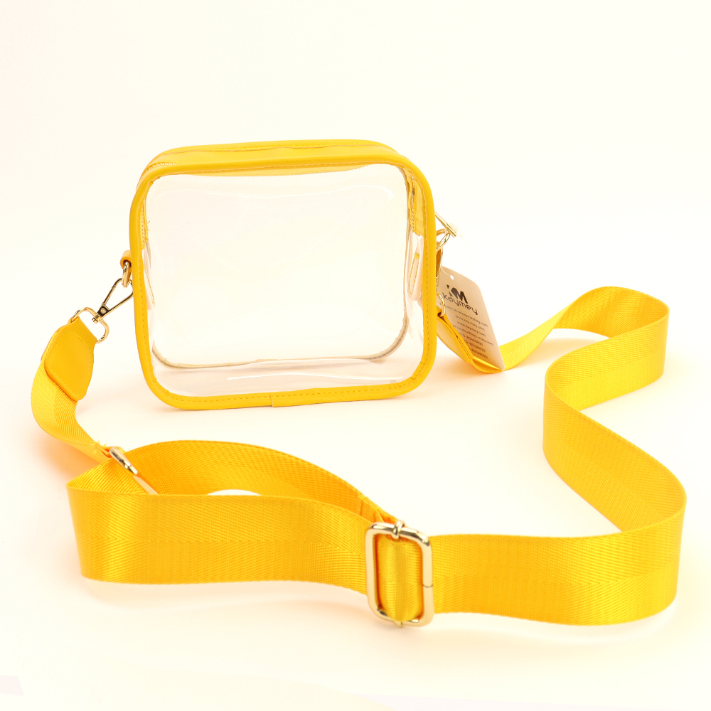 Yellow clear crossbody bag