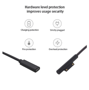 15V 3A表面连接到C型PD快速充电电缆，适用于微软表面专业版8 7 6 5 4 3 Go 3 2 1笔记本电脑4 3 2 1 - Product Image 2