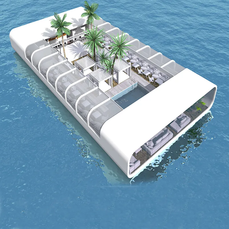Casa do mar moderna flutuante casa flutuante, casa flutuante, restaurante, barco, água, casas móveis, habitação de água