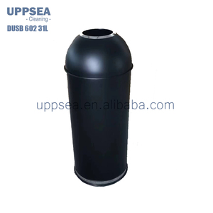 圆形大容量摇盖环卫小区黑色子弹头不锈钢垃圾桶 - Product Image 2