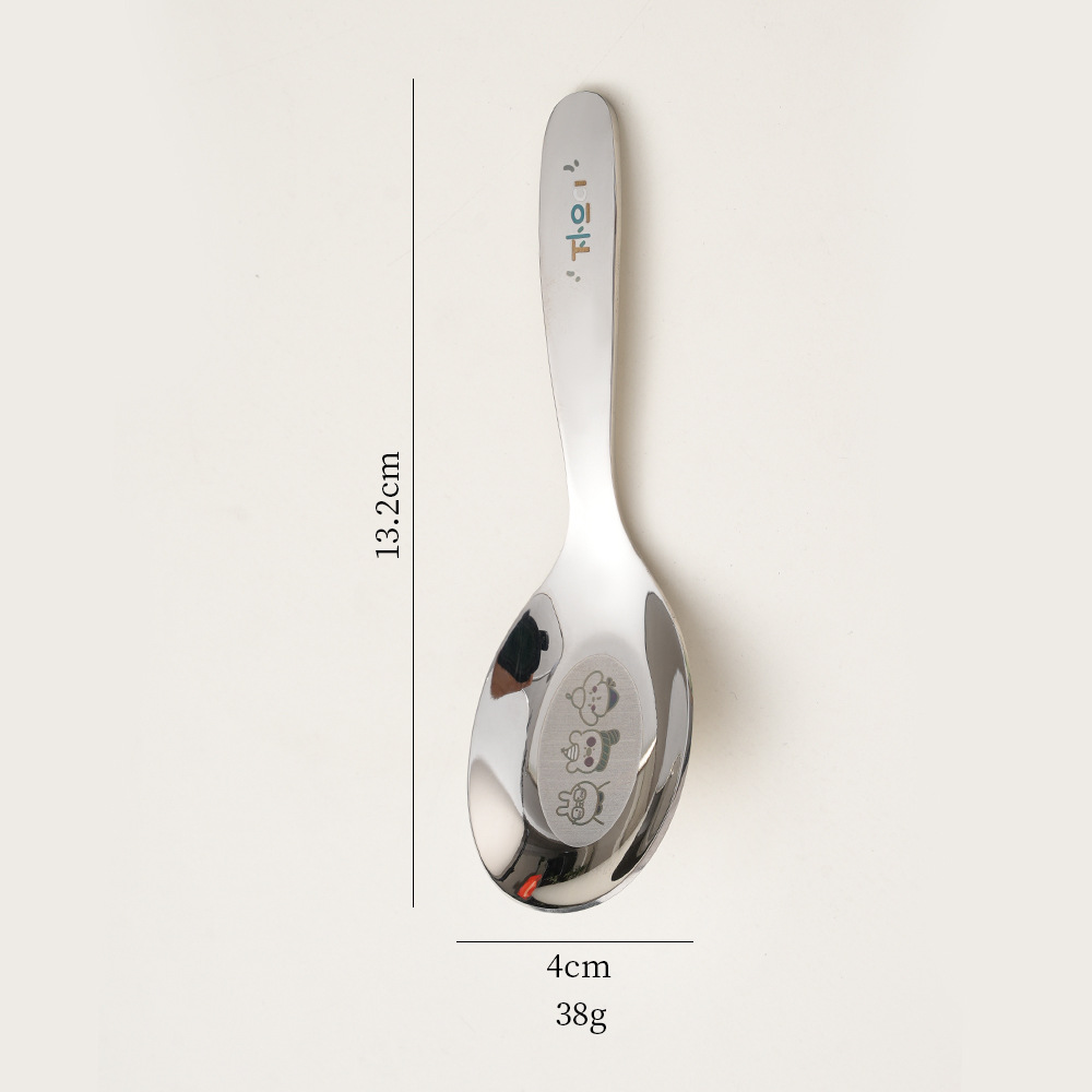 Silver 304 child flat spoon-color agonist