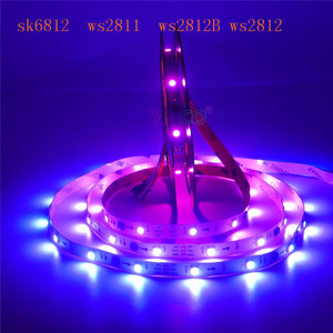 Адресуемая светодиодная Rgb лента WS2812B WS2812 WS2811, 60 светодиодов/м, 12 В, цифровая программируемая Светодиодная лента 5050 5 м с умным пикселем - Product Image 1