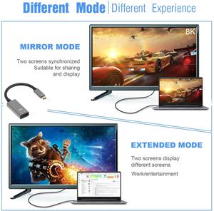 USBC-DisplayPortアダプター-8K/4K USB Type C-DP1.4 Altモードビデオコンバーター-HBR3/DSC/HDR-8K60Hz