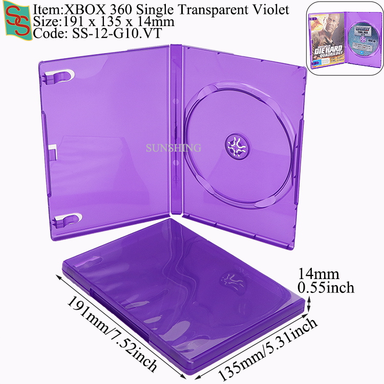 Boîtier 1 DVD 14 mm G10A - Violet Transparent