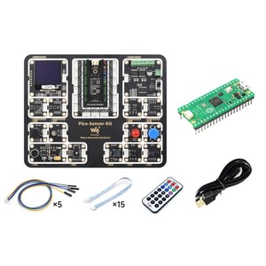 Kit de sensor de nivel de entrada Raspberry Pi Pico, incluye placa de expansión Pico y 15 módulos comunes, diseño todo en uno