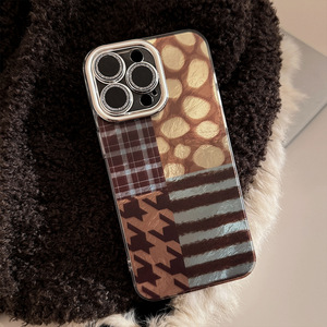 Amerikan Retro leopar baskı PC cep telefonu kılıfı Apple iPhone 14 için 15Pro Max 16 artı telefon tutamağı & ekleme Lens F içerir - Product Image 5