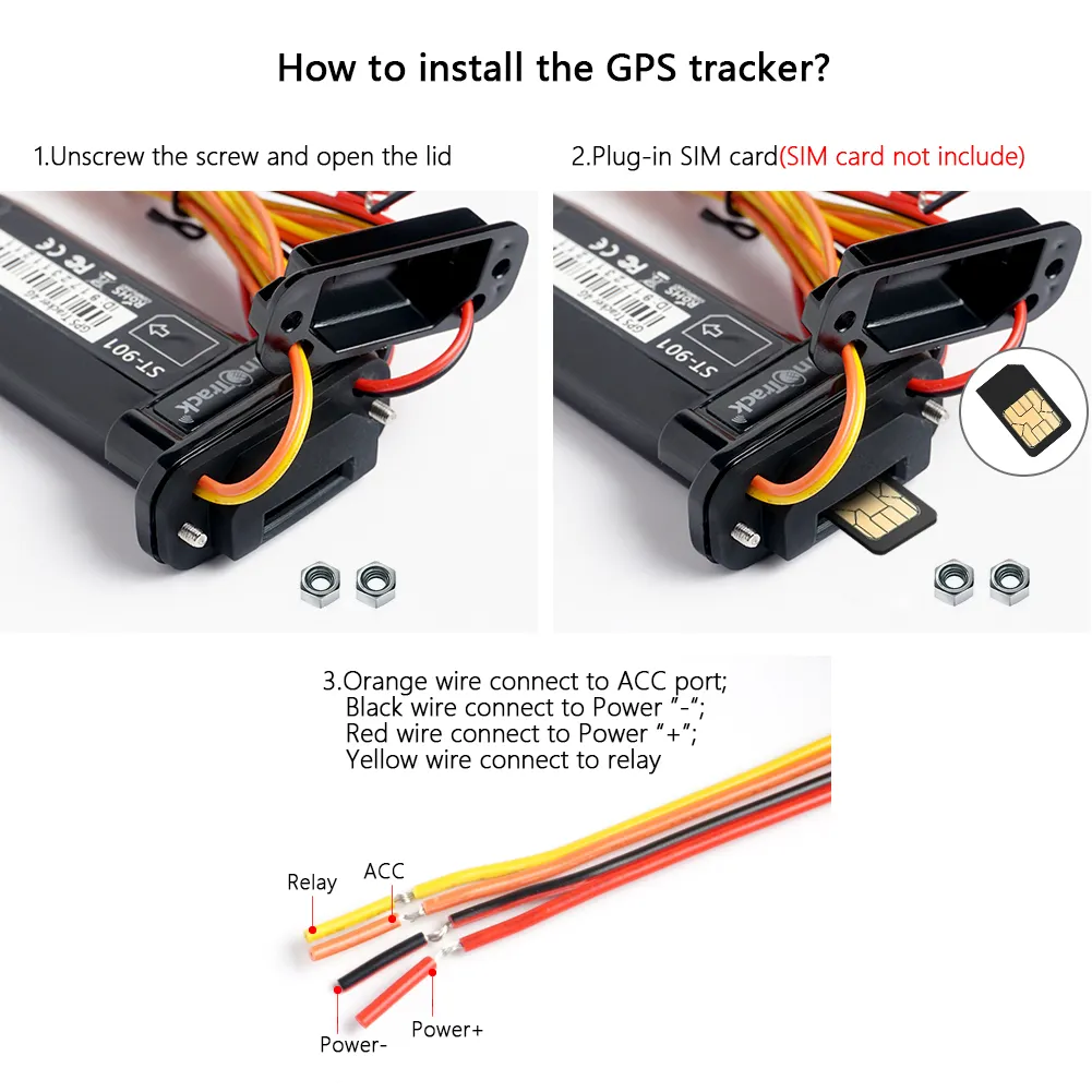 Sinotrack ST-901L Xe đạp điện GPS định vị xe máy xe đạp GPS Tracker 4 gam cho Úc venezuela Thái Lan Malaysia