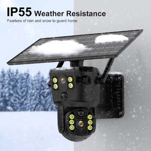 Sistema de seguridad para el hogar con sensor de movimiento de cámara 360, cámara con energía solar multidireccional con paneles solares, cámara con lámpara solar - Product Image 5