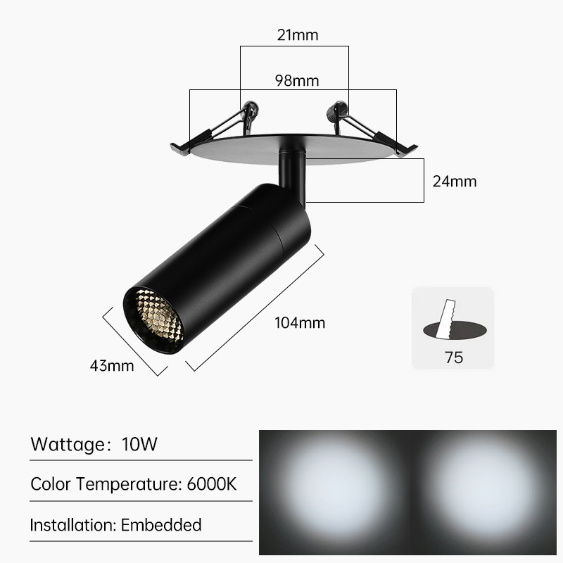 Black-10W-6000K