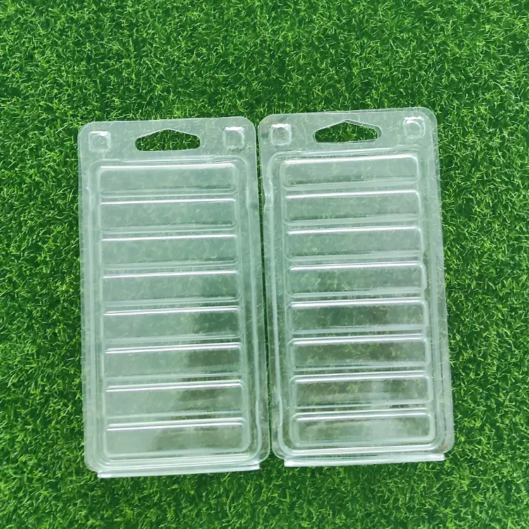 Customized Clear PVC/PET wax melt snap bar clamshell mold Plastic Packaging Blister Tray