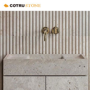 Ý Kem classo Roman trắng tự nhiên travertine Matt phòng tắm tường treo đá vanitytop nhà hiện đại dự án hỗ trợ đá - Product Image 4