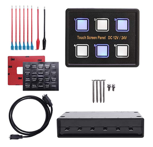 แผงควบคุมแบบสัมผัส DC แบบบาง<span class=keywords><strong>6</strong></span> Gang อุปกรณ์อิเล็กทรอนิกส์สำหรับรถยนต์12V/24V สวิตช์รีเลย์สำหรับรถยนต์เรือเดินทะเลรถบรรทุก - Product Image 3