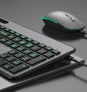 Teclado de ratón inalámbrico de modo Dual, 2,4G, azul, con almohadilla retroiluminada RGB, soporte de teléfono para mac, windows, portátil y Escritorio - Product Image 5