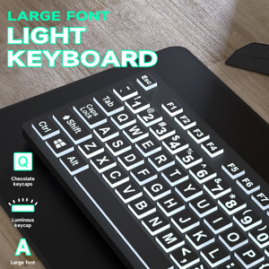 S623 lớn lớn thư in bàn phím với đèn nền-hoàn hảo cho công việc và chơi tốt cho eyesights - Product Image 2