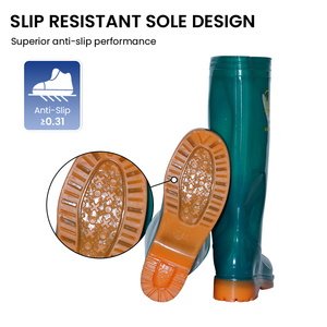 Ucuz çalışma inşaat Woodland koruyucu su geçirmez PVC çizmeler erkekler için PVC kauçuk Wellies Gumboots