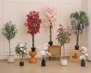 大型シミュレーション人工木屋外ホテルホームデコレーションカスタム桃の花の木人工オリーブの木ブーゲンビリア - Product Image 5