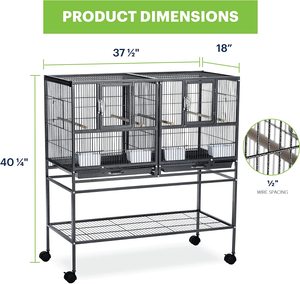 Wholesales Twin Dual Double Large Pet Bird Cage Parrot <strong>Cockatoo</strong> Aviary with Removable Wheels Bird Cage