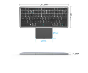 Three-channel Portable <strong>Keyboard</strong> with Hidden Touchpad Charging and Silent Wireless <strong>Keyboard</strong> - Product Image 2