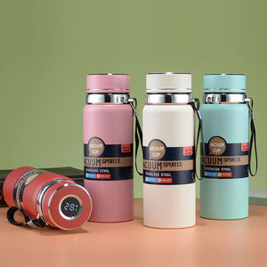 Công suất lớn đôi tường thông minh phích Flask LED kỹ thuật số hiển thị nhiệt độ thép không gỉ chân không Nước hoa cuộn trên chai - Product Image 6