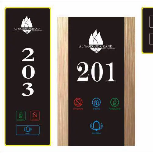Panel táctil señales de número de habitación de hotel Placa de puerta de acrílico, placa de puerta electrónica TASRDC con interruptor DND
