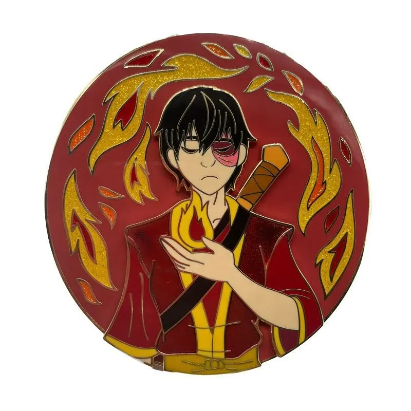 Zuko character design spilla smaltata sabbiata traslucida glitter aggiunto spilla smaltata dura spilla smaltata manga dorata