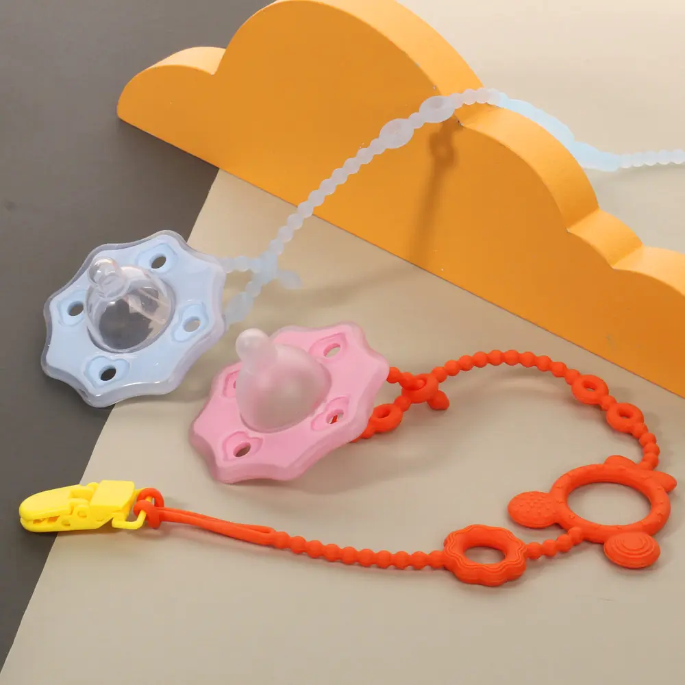 Correa de juguete de seguridad para bebé al por mayor correas de silicona estirable para biberón de niño pequeño para cochecitos mordedor de silicona para silla alta