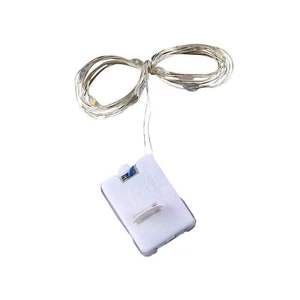 Cadena de luces LED de alambre de cobre, botón de modo intermitente de 3 funciones, caja de batería, Navidad decorativas para luces de serie, 1m de longitud - Product Image 4