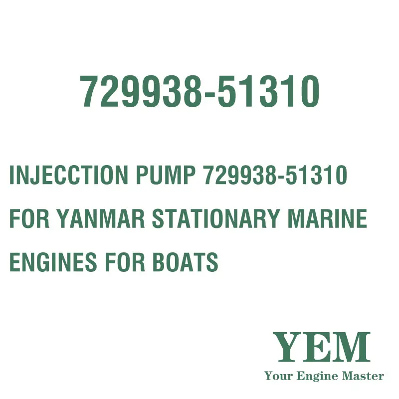 INJECCTION POMPE 729938-51310 POUR YANMAR STATIONNAIRE MOTEURS MARINS POUR BATEAUX