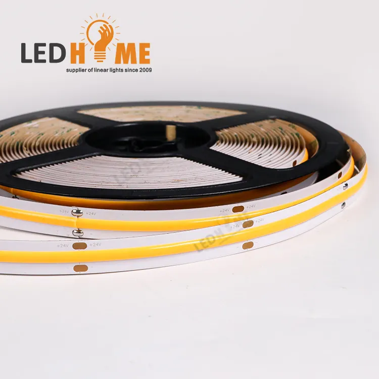 Vente chaude COB LED Light Strip 24V 10MM largeur 320 480Chips COB Light Strip pour éclairage extérieur