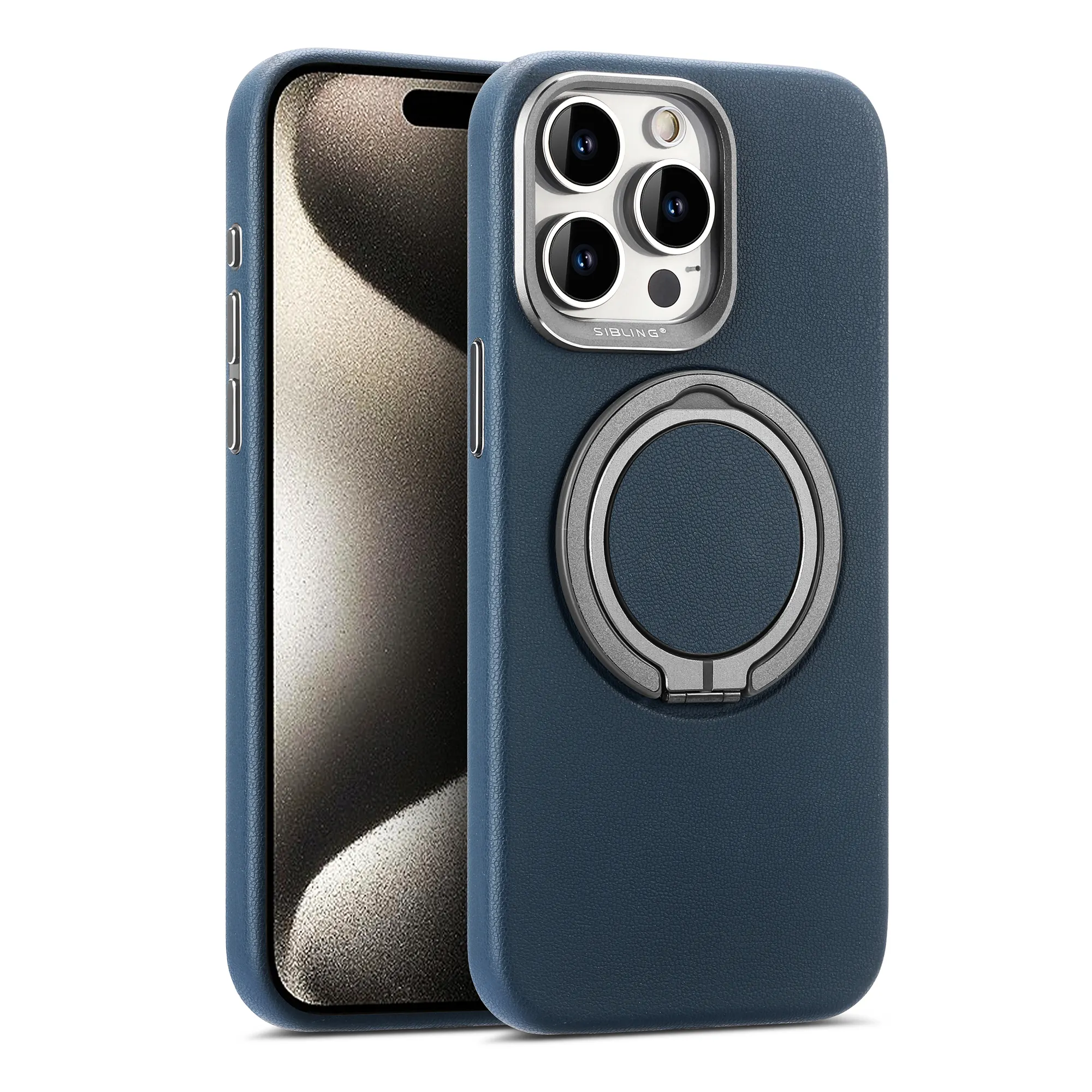 360 도 회전 마그네틱 iPhone 14 15 Pro Max 14 Plus에 대한 모든 것을 포함하는 가죽 휴대 전화 케이스