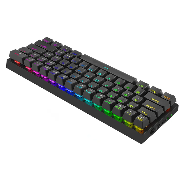 60% Laris Kibor Nirkabel Mini RGB Backlit Berkabel Mode Ganda Keyboard Gaming Mekanis Nirkabel untuk Gamer