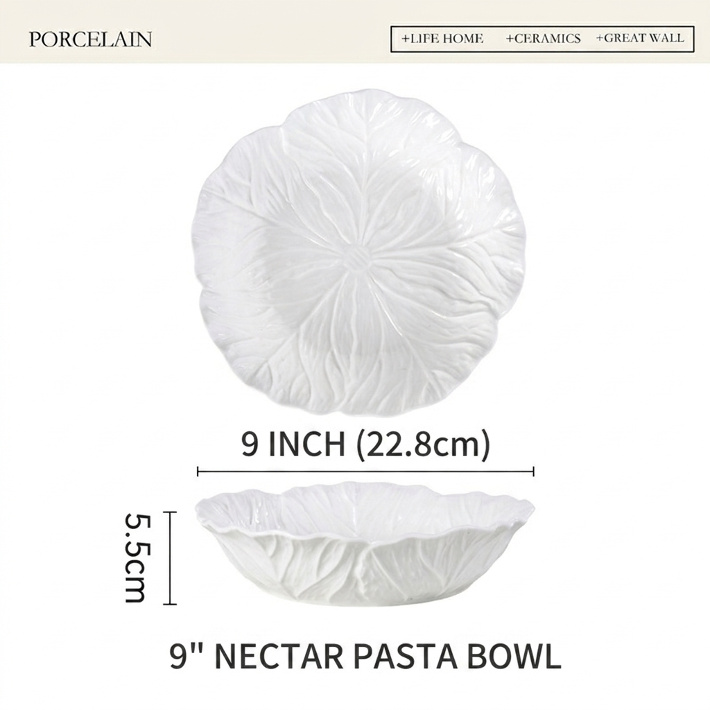 Assiette à pâtes blanche - 23 cm