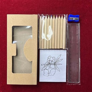 Özel logo ve ambalaj kalem çeşitli Kraft kağıt paketleme kutusu 6 Mini renkli kurşun kalem seti - Product Image 2