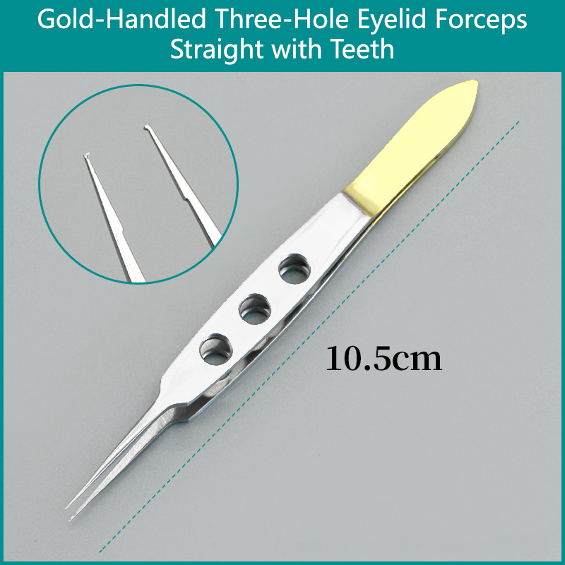 Gold Handle Three-Hole - Straight with Teeth