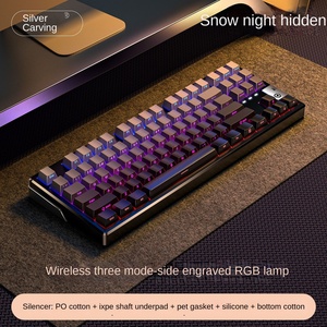 Y87 87-Key RGB Custom Wired Wireless para Bluetooth Gaming Keyboard Three-Mode Mechanical Side-Grabado Periféricos de computadora para - Product Image 6