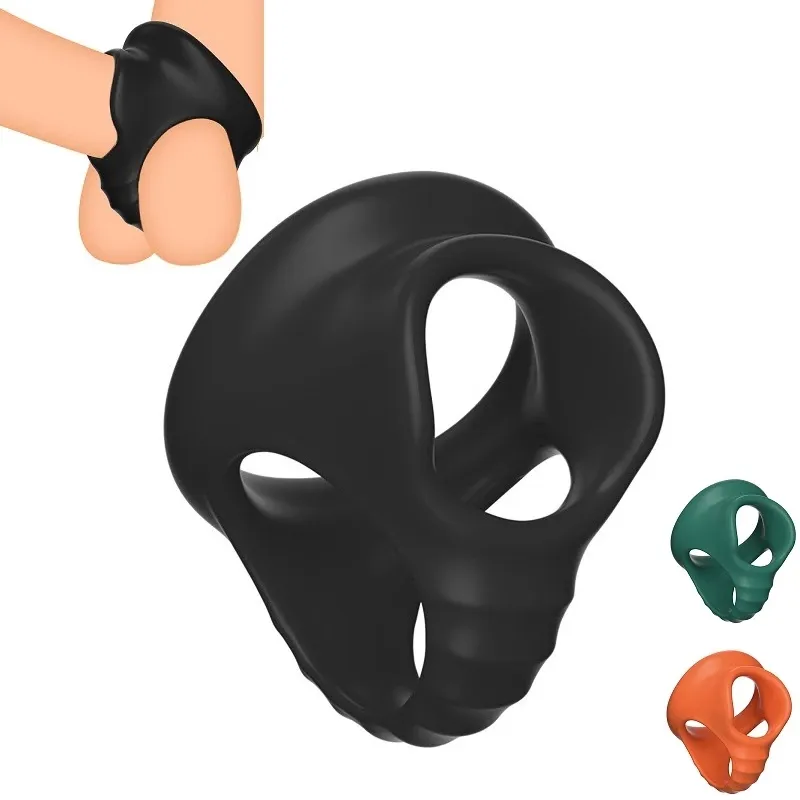 Silicone Cock Ring Masculino Sex Toy Bondage Ajustável Penis Lock Ereção Bola Para Atraso Ejaculação