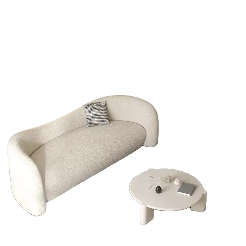 מודרני ספה פשוט ספה מינימליסטי מיוחד בצורת קשמיר לבן ספה סט ריהוט עיצובים סלון יוקרה ספה