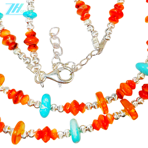 La plata S925 construye un marco de doble capa que ensarta la ostra espinosa naranja y el ámbar creando una chispa maravillosa - Product Image 2