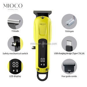 Профессиональный электрический триммер для волос MIOCO Rs9614, беспроводной с ЖК-дисплеем, USB Type-C 2024, новая быстрая зарядка для бытовых салонов - Product Image 2