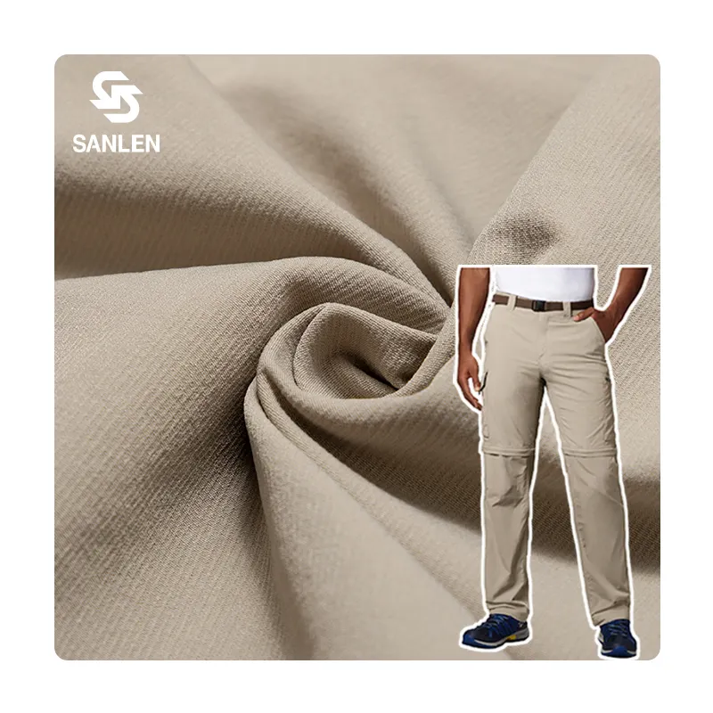 Randonnée Élastique 320D 90 Nylon 10 Spandex Pantalon De Sport En Plein Air 4 Way Stretch Tissu 240gsm Khakhi Garçons Pantalon