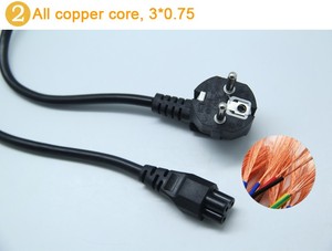 Ücretsiz örnek standart 220v ab AC güç kablosu 3Pin fiş CE 3 Pin güç kablosu bilgisayar için - Product Image 2