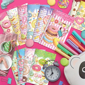 JS023 Donut Mini Bloc de Notas Coloridos Postres de Dibujos Animados Pequeño Bloc de Notas para Estudiantes Diario Cuaderno de Bolsillo
