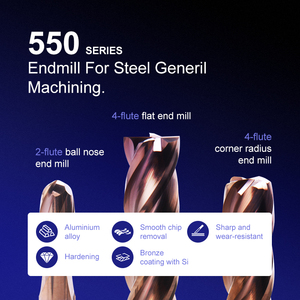 TG YanYue550 serisi ekonomik freze kesiciler 4-flute 1-20mm düz karbür frezeler CNC/55/65/70 için CNC kesici aletler - Product Image 3