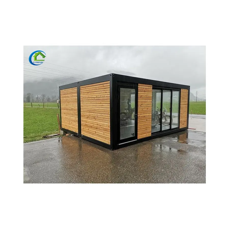 Không Gian Rộng Lớn Bằng Gỗ Container Nhà Giá Rẻ Hai Phòng Đúc Sẵn Kết Cấu Thép Nhà