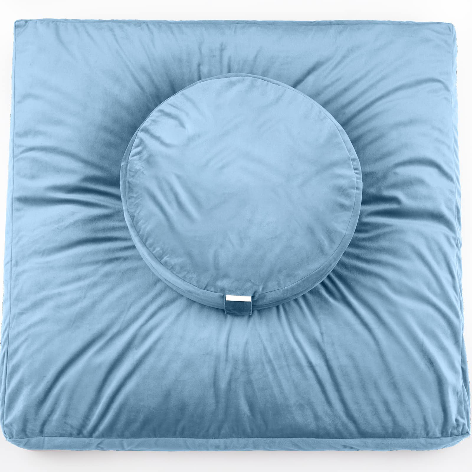 Set of blue yoga cushions
