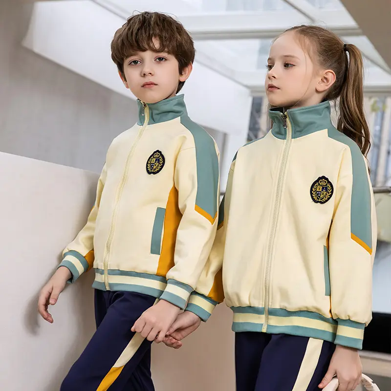 Diseño personalizado al por mayor estilo británico niños y niñas conjuntos de uniformes escolares preescolar guardería Escuela Primaria Blazer uniformes